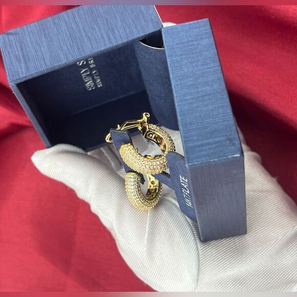 Gold Plated Hoop Earrings - Picture 3 of 7